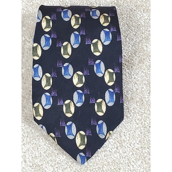 tom james Other - Tom James Silk Neck Tie Geometric Design Purple Blue Green 59.5"
